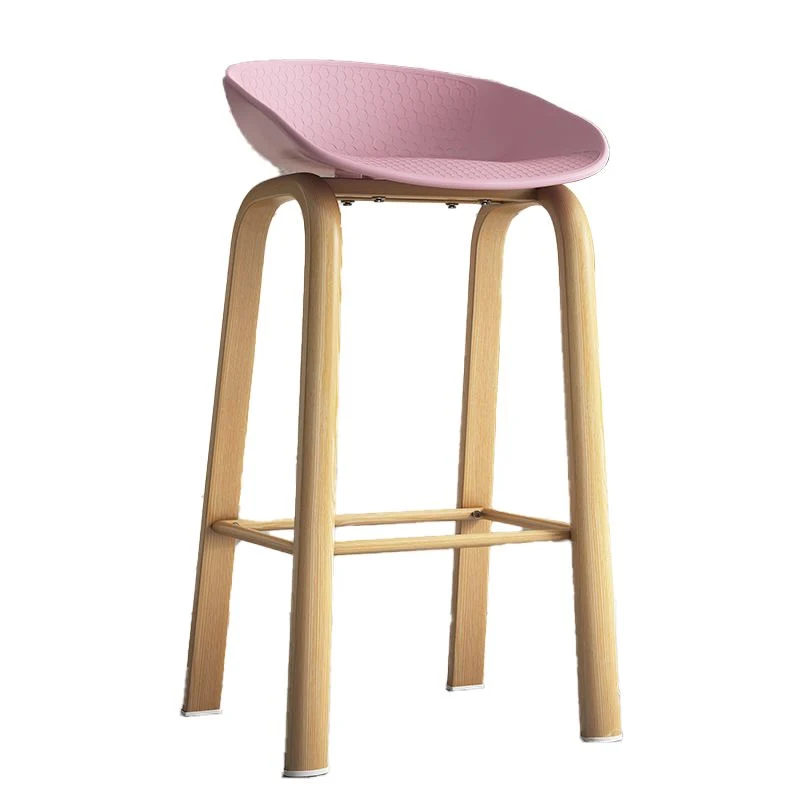 Sgabello da bancone contemporaneo con schienale basso, mobili per la casa con poggiapiedi Clearhalo
