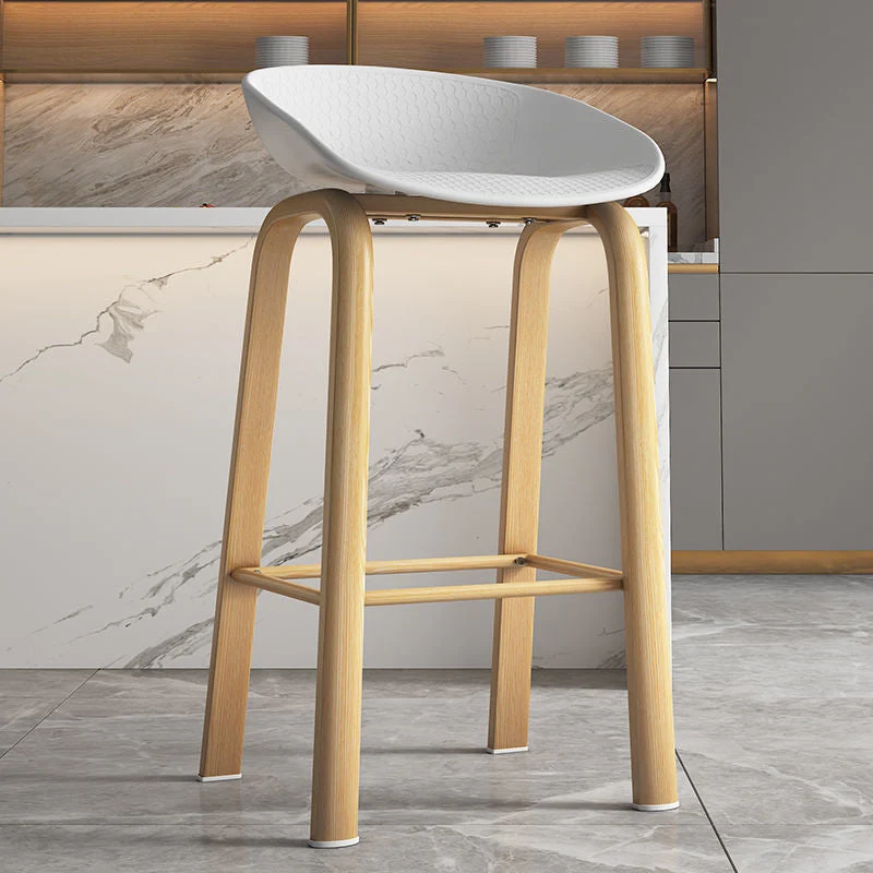 Sgabello da bancone contemporaneo con schienale basso, mobili per la casa con poggiapiedi Clearhalo