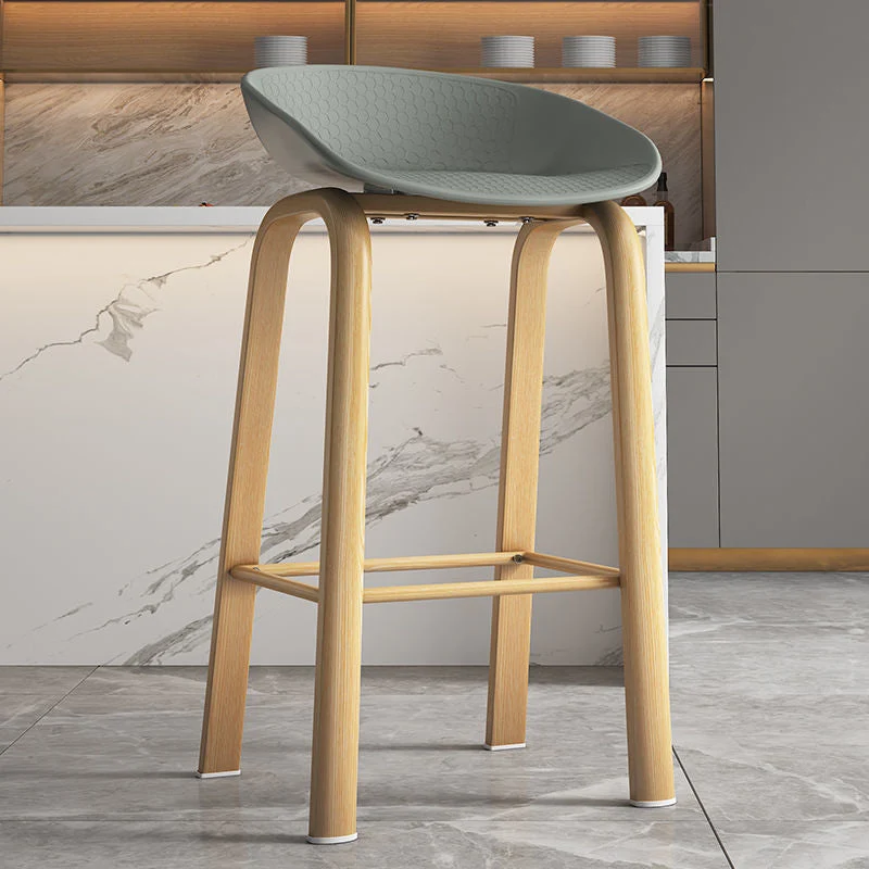 Sgabello da bancone contemporaneo con schienale basso, mobili per la casa con poggiapiedi Clearhalo