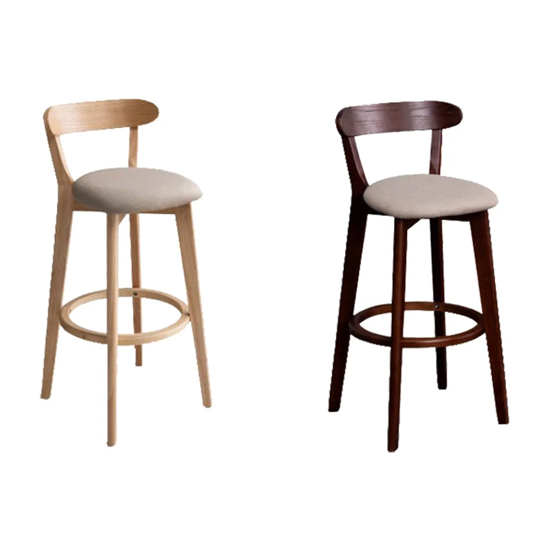 Sgabello da bancone industriale con schienale senza braccioli Sgabello da bar legno con pedale per bar Clearhalo