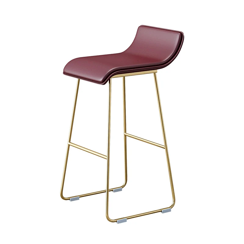 Sgabello da bancone industriale senza braccioli, sedia da bar con seduta onda solida e gambe metallo Clearhalo