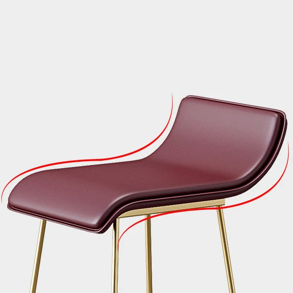 Sgabello da bancone industriale senza braccioli, sedia da bar con seduta onda solida e gambe metallo Clearhalo