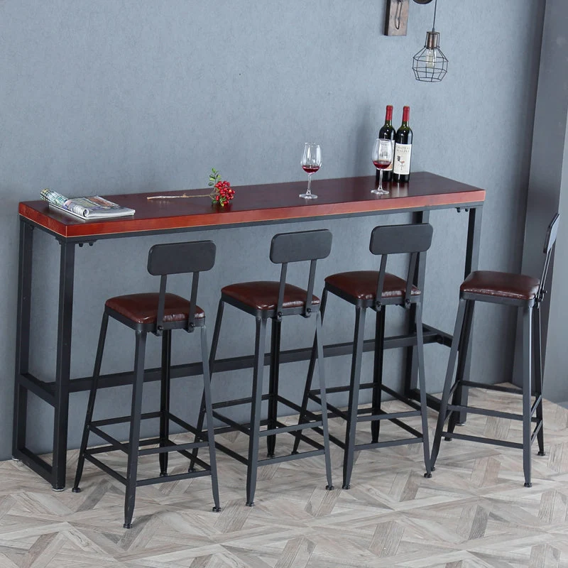Sgabello da bancone industriale senza braccioli Sgabello da bar ferro con cuscino pelle Clearhalo