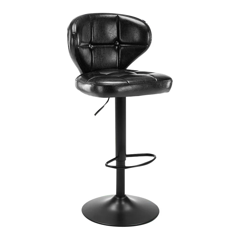 Sgabello da bancone moderno con schienale girevole Sgabello da bar cassiere acciaio con cuscino e pedale Clearhalo