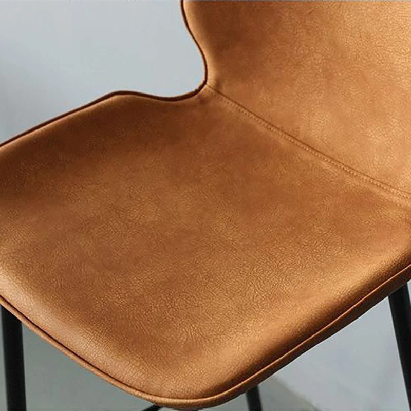 Sgabello da bancone moderno ecopelle Sgabello con schienale basso con struttura nera Clearhalo