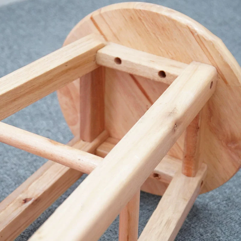 Sgabello da bancone moderno legno senza braccioli Sgabello alto legno di quercia con 4 gambe Clearhalo