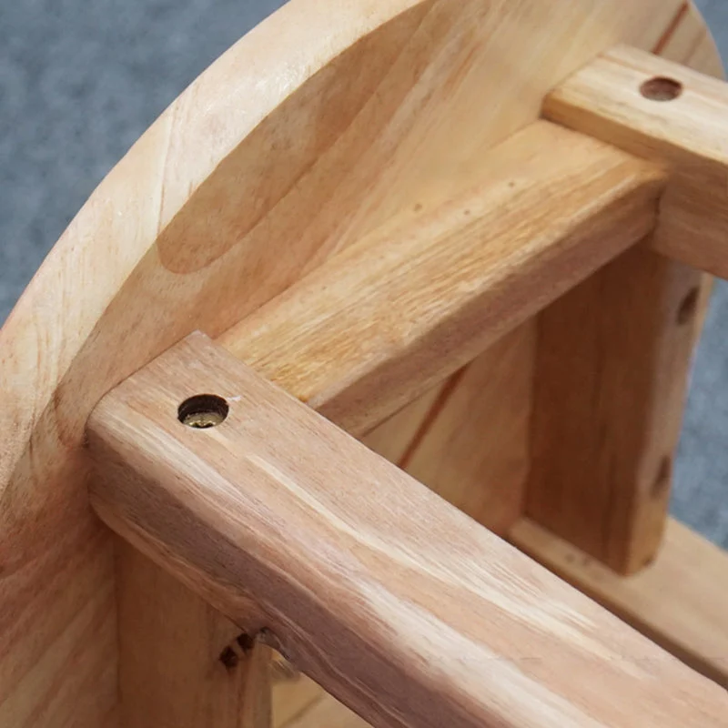 Sgabello da bancone moderno legno senza braccioli Sgabello alto legno di quercia con 4 gambe Clearhalo