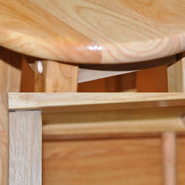 Sgabello da bancone moderno senza braccioli e senza schienale Sgabello da bar da cucina legno di gomma con sedile legno Cl...