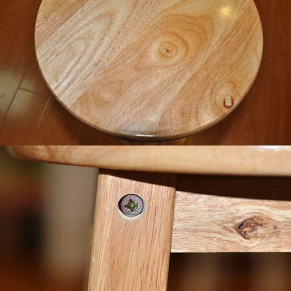 Sgabello da bancone moderno senza braccioli e senza schienale Sgabello da bar da cucina legno di gomma con sedile legno Cl...