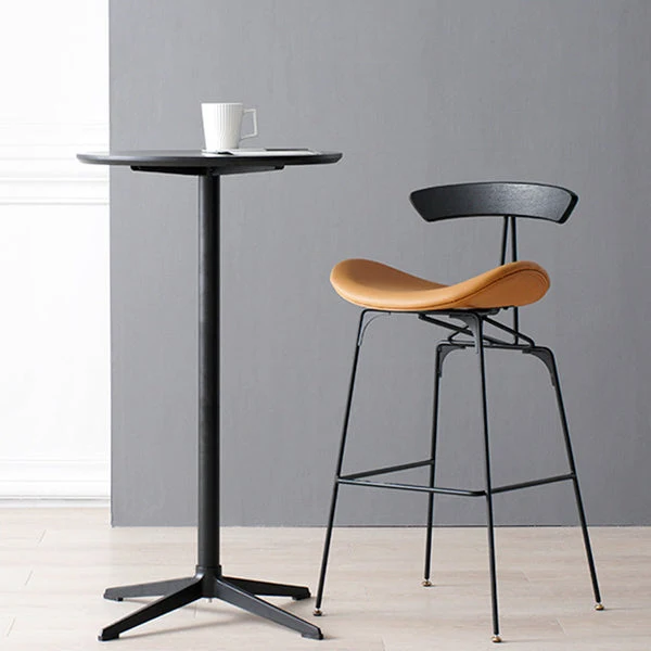 Sgabello da bancone moderno senza braccioli Sgabello da bar con schienale basso ecopelle per interni Clearhalo