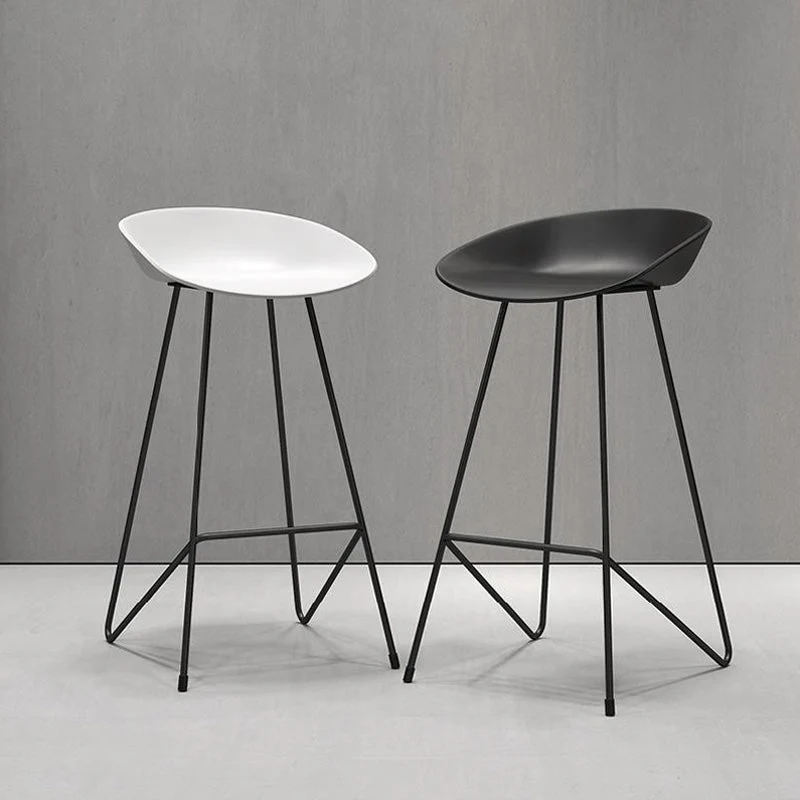 Sgabello da bancone nordico con schienale senza braccioli Sgabello da bar da cucina ferro con sedile acrilico Clearhalo