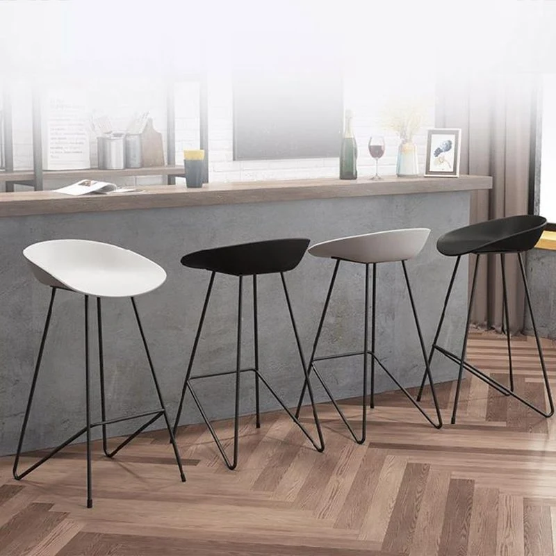 Sgabello da bancone nordico con schienale senza braccioli Sgabello da bar da cucina ferro con sedile acrilico Clearhalo