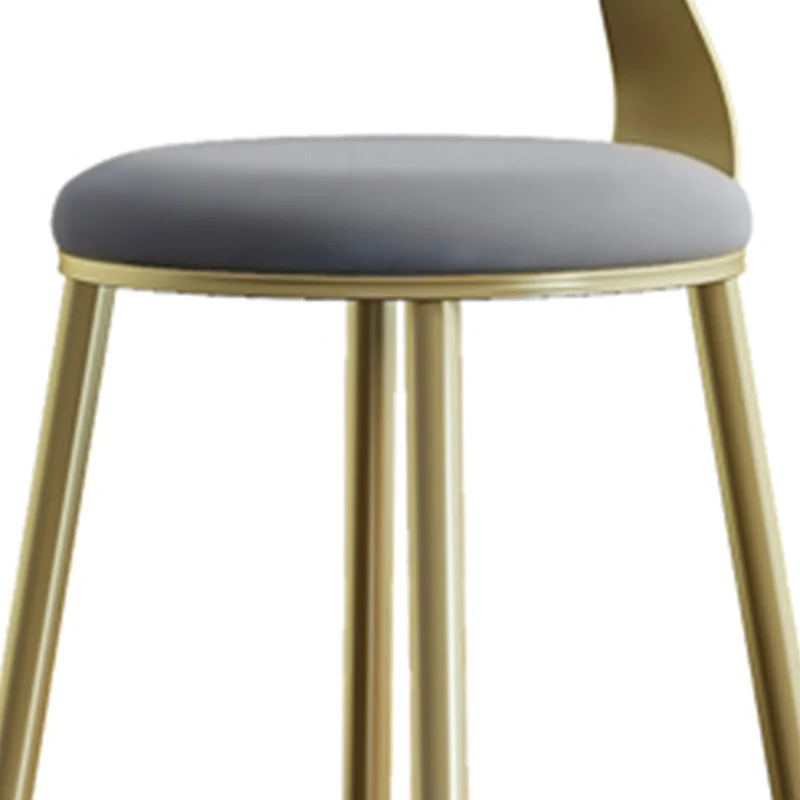 Sgabello da bancone nordico con schienale senza braccioli ferro, sgabello da bar con cuscino e pedale Clearhalo