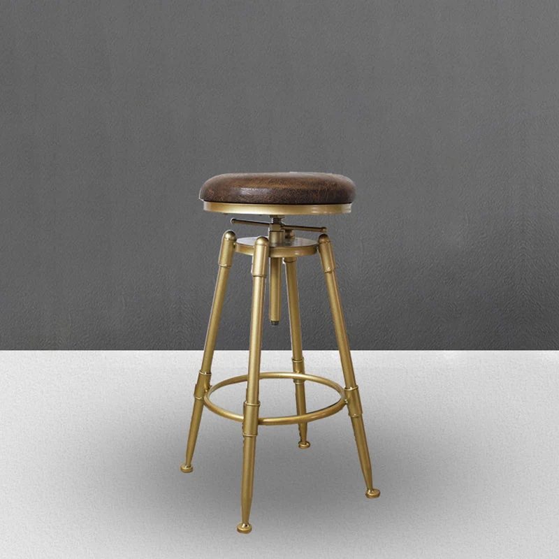Sgabello da bancone nordico senza braccioli Sgabello da bar ferro con sedile e pedale Clearhalo