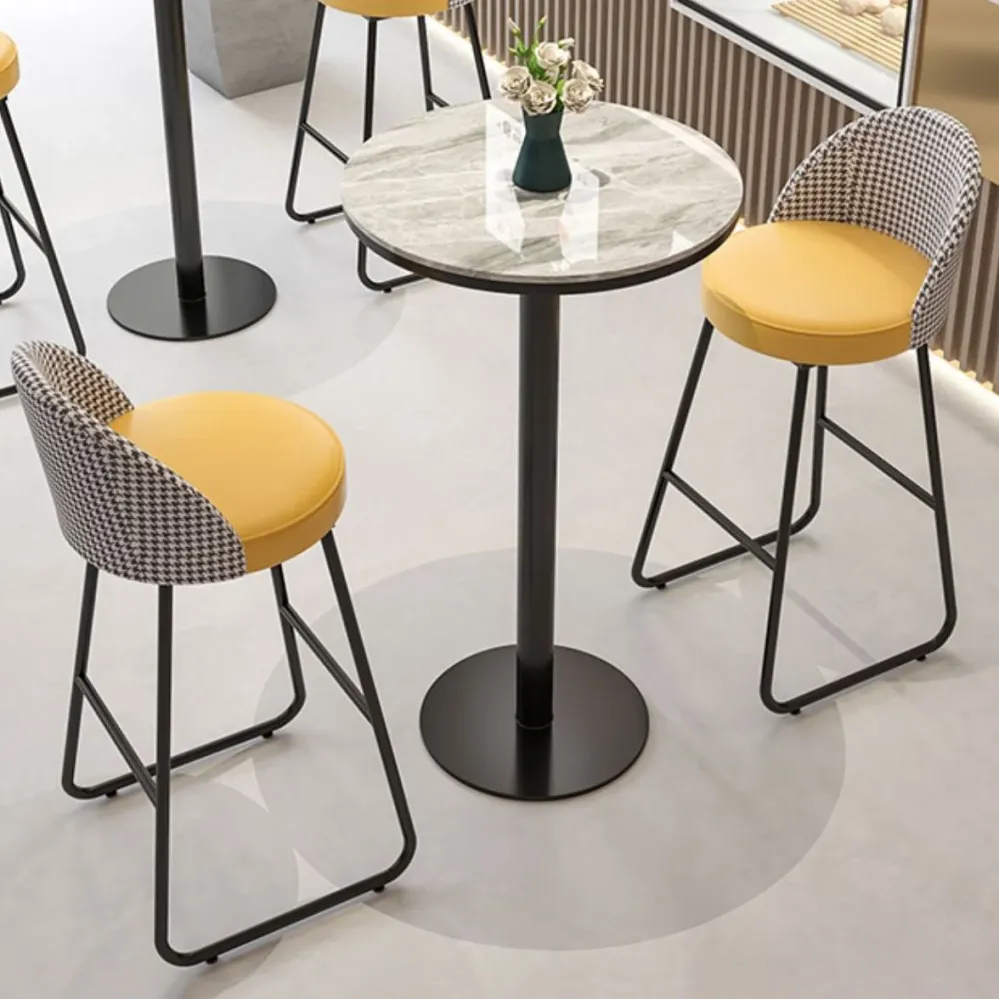 Sgabello da bancone pelle Secchio Poggiapiedi moderno Bancone e sgabello da bar per caffetteria Clearhalo