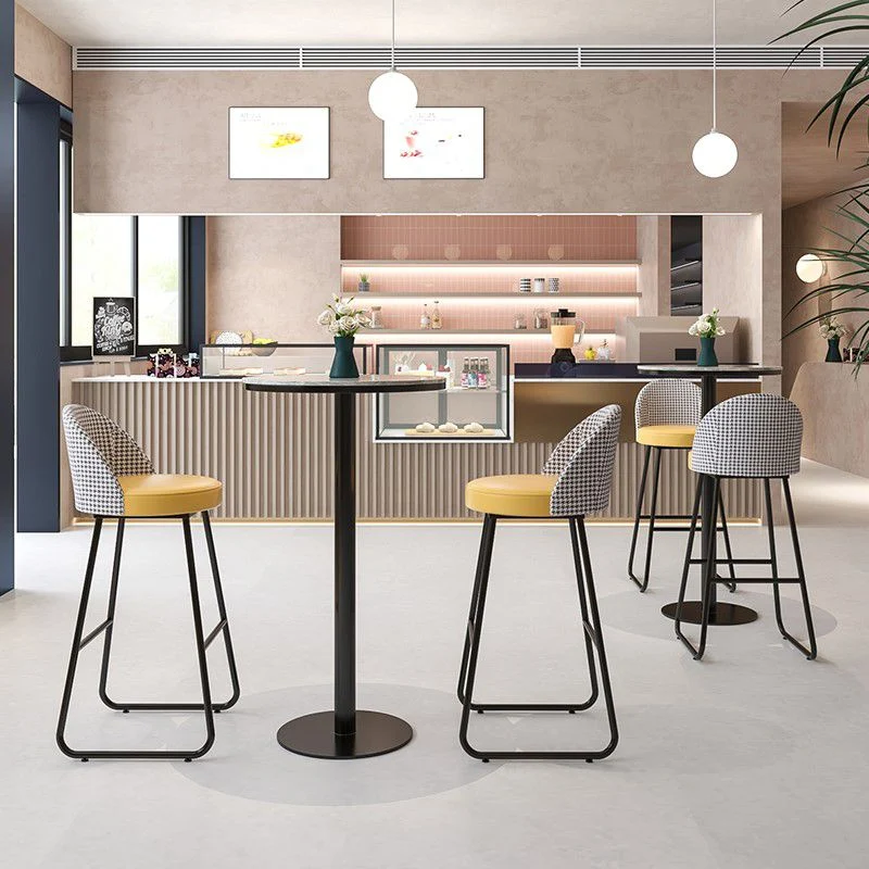 Sgabello da bancone pelle Secchio Poggiapiedi moderno Bancone e sgabello da bar per caffetteria Clearhalo