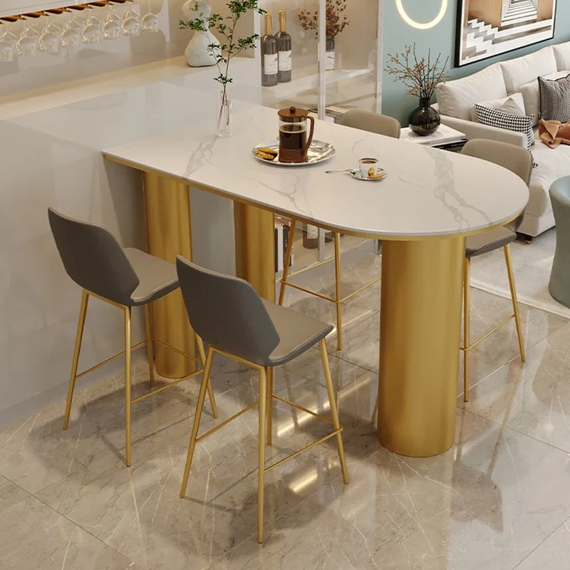 Sgabello da bancone scandinavo per interni pelle con poggiapiedi e sgabello da bar Clearhalo