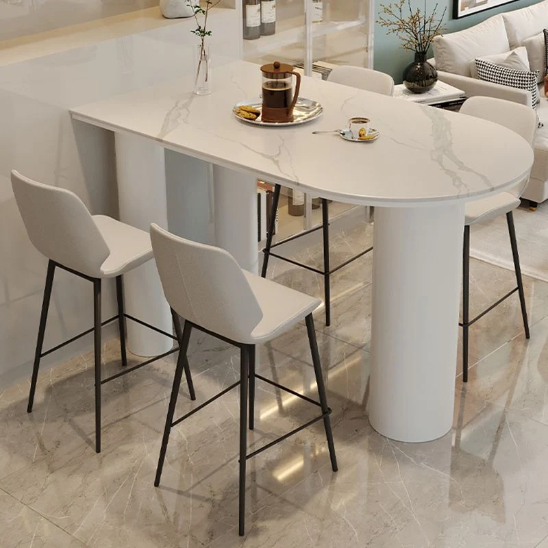 Sgabello da bancone scandinavo per interni pelle con poggiapiedi e sgabello da bar Clearhalo