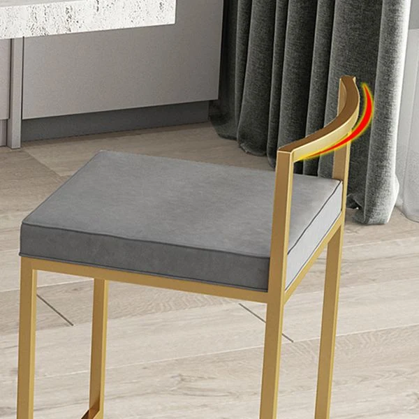 Sgabello da bancone senza braccioli con schienale nordico Sgabello da bar da cucina ferro con cuscino e pedale Clearhalo