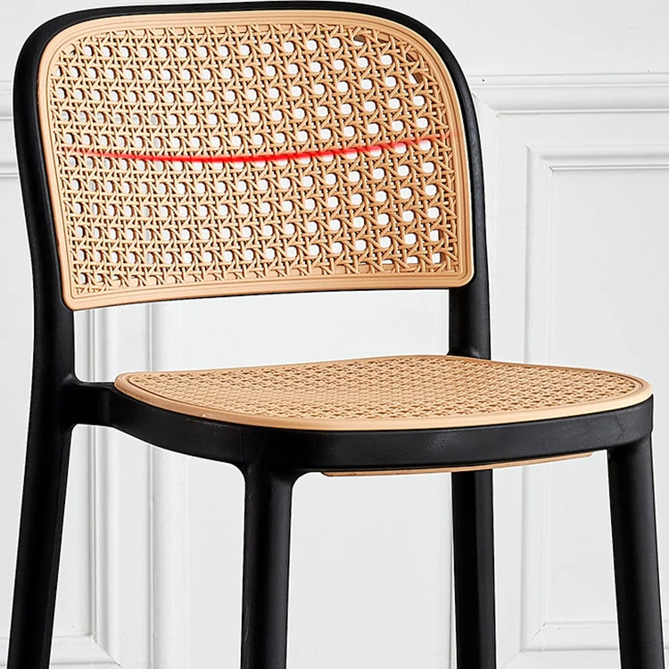 Sgabello da bancone senza braccioli con schienale moderno Sgabello alto plastica per caffetteria Clearhalo