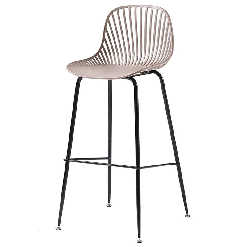 Sgabello da bancone senza braccioli con schienale alto 41 pollici Sgabello da bar moderno ferro con cuscino plastica Clear...