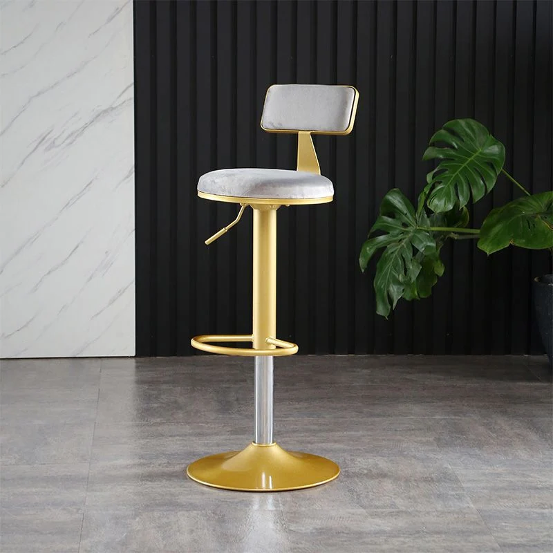 Sgabello da bancone velluto con finitura opaca Glam Sgabello da bar con poggiapiedi regolabile altezza Clearhalo