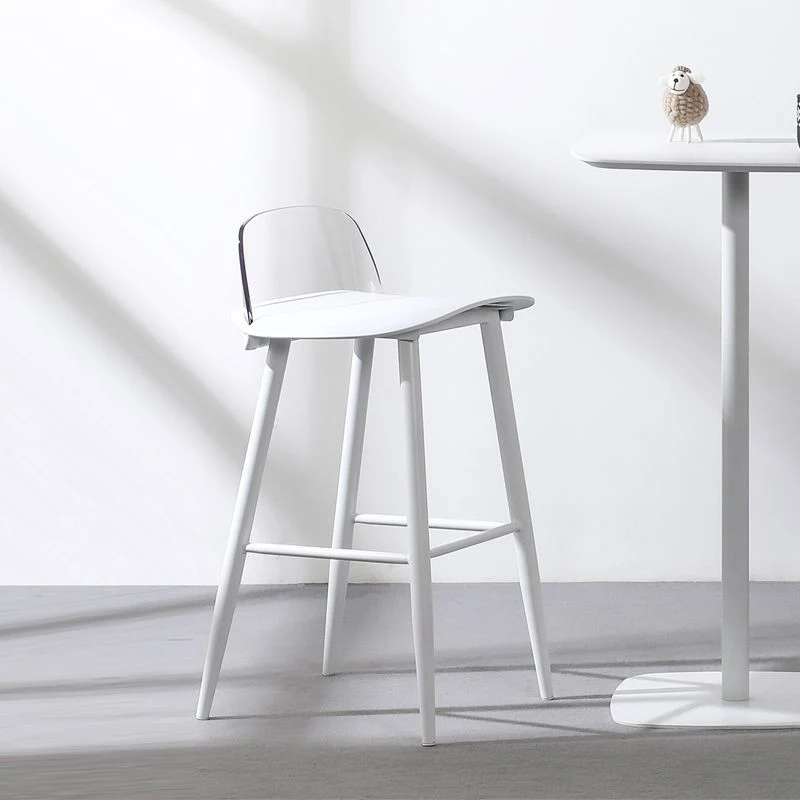 Sgabello da bar acrilico stile scandinavo con sgabello da bancone con seduta quadrata per bar da cucina Clearhalo