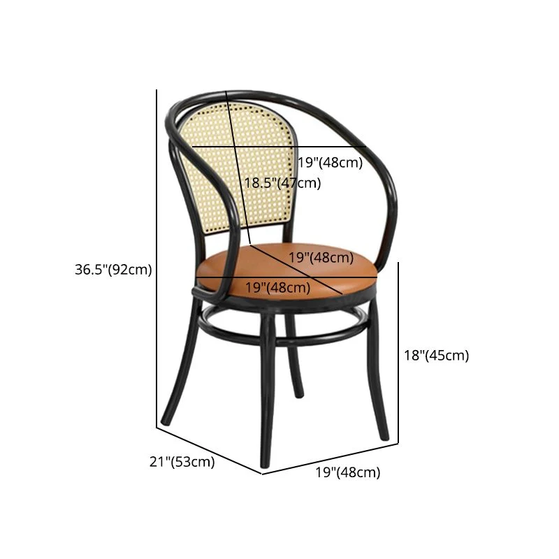 Sgabello da bar e bancone contemporaneo Sgabello marrone con 4 gambe nero Clearhalo