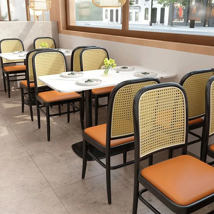 Sgabello da bar e bancone contemporaneo Sgabello marrone con 4 gambe nero Clearhalo