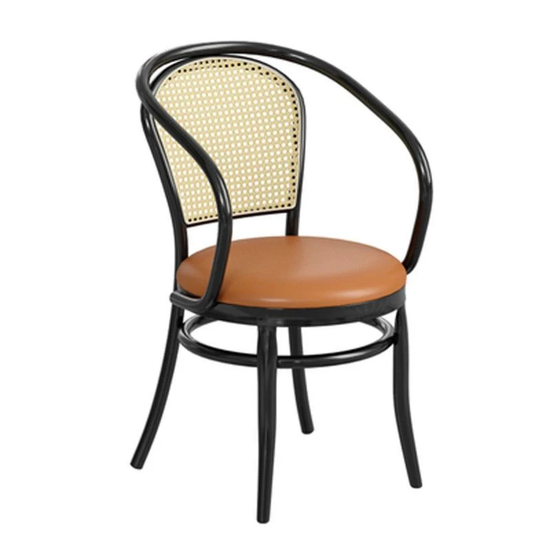 Sgabello da bar e bancone contemporaneo Sgabello marrone con 4 gambe nero Clearhalo