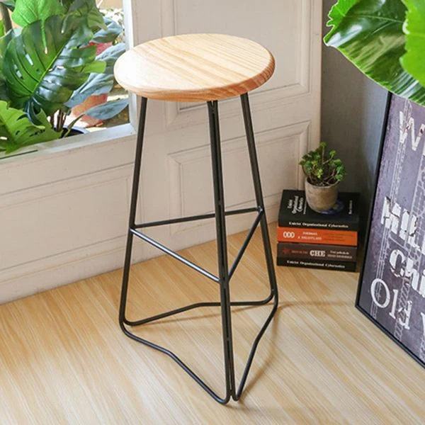 Sgabello da bar e bancone contemporaneo Sgabello senza schienale con base metallo Clearhalo