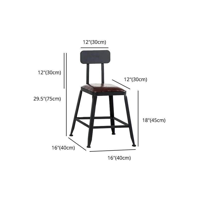 Sgabello da bar e bancone industriale pelle Sgabello quadrato con 4 gambe Clearhalo