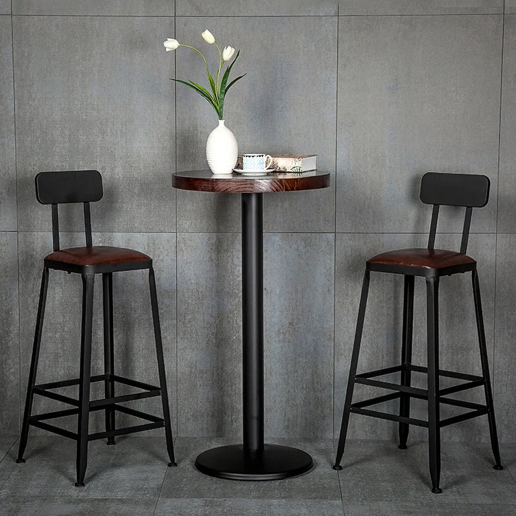 Sgabello da bar e bancone industriale pelle Sgabello quadrato con 4 gambe Clearhalo