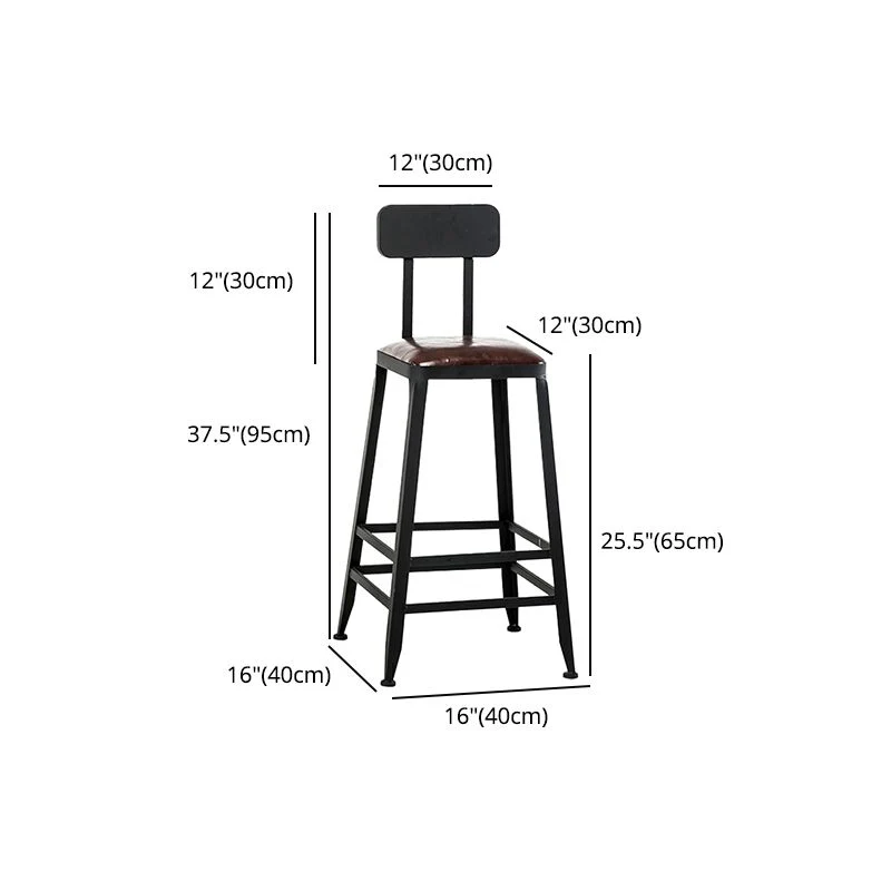 Sgabello da bar e bancone industriale pelle Sgabello quadrato con 4 gambe Clearhalo