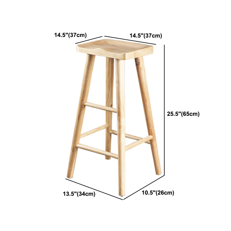 Sgabello da bar e bancone industriale Sgabello con finitura naturale con 4 gambe Clearhalo
