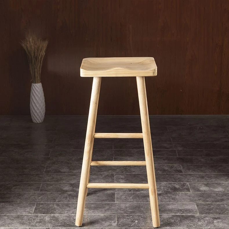 Sgabello da bar e bancone industriale Sgabello con finitura naturale con 4 gambe Clearhalo