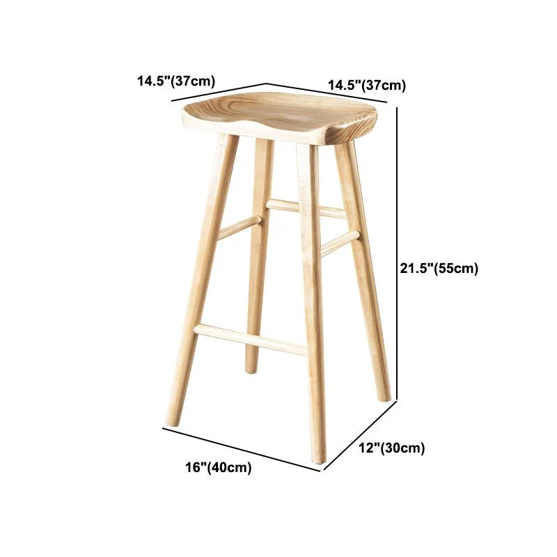 Sgabello da bar e bancone industriale Sgabello con finitura naturale con 4 gambe Clearhalo