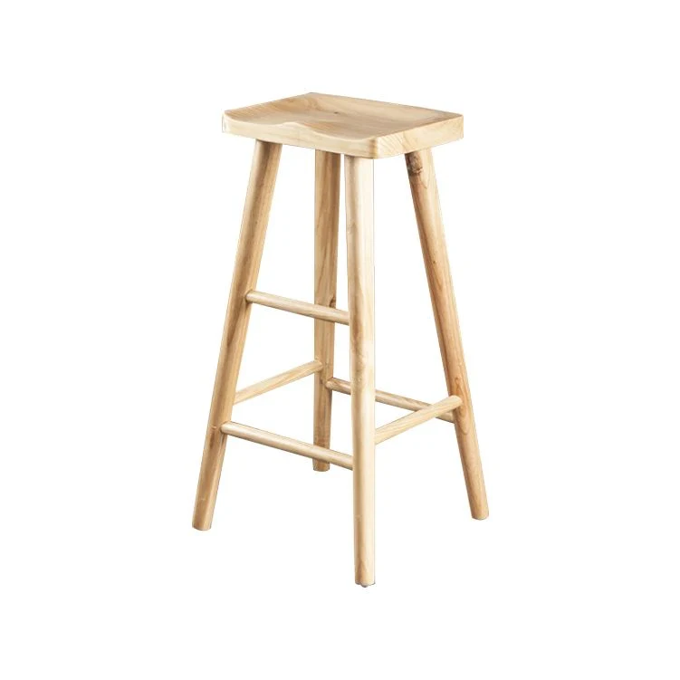 Sgabello da bar e bancone industriale Sgabello con finitura naturale con 4 gambe Clearhalo