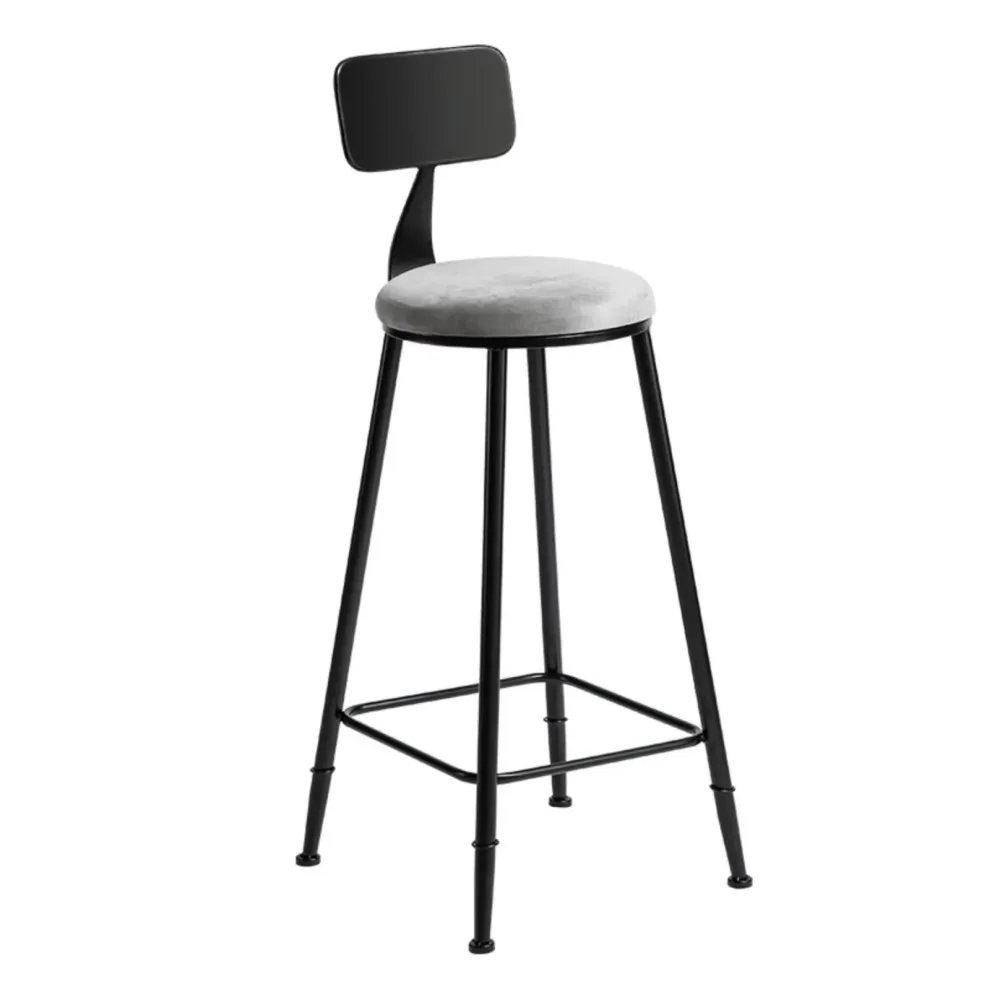 Sgabello da bar e bancone industriale Sgabello metallo con base nera Clearhalo