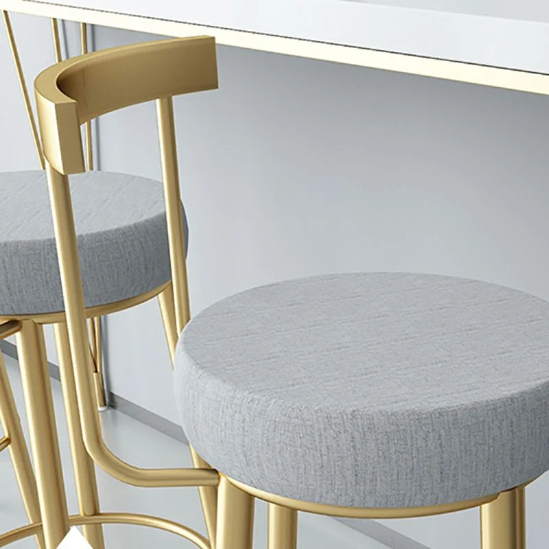 Sgabello da bar e bancone metallo Glam Sgabello con schienale basso con 4 gambe oro Clearhalo