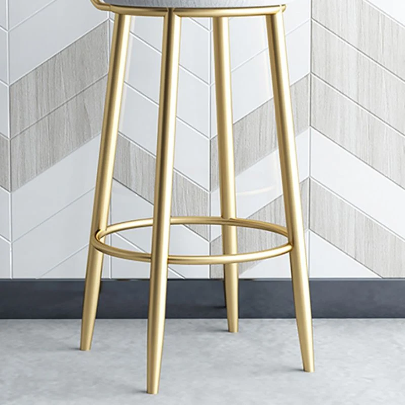 Sgabello da bar e bancone metallo Glam Sgabello con schienale basso con 4 gambe oro Clearhalo