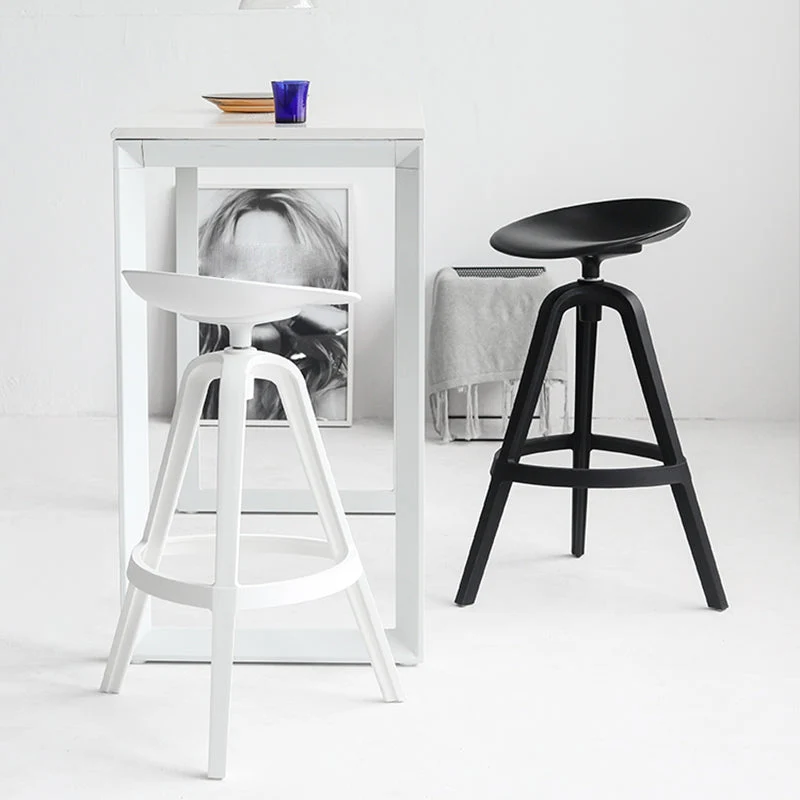 Sgabello da bar e bancone moderno per interni Sgabello da pranzo con poggiapiedi plastica con schienale basso Clearhalo