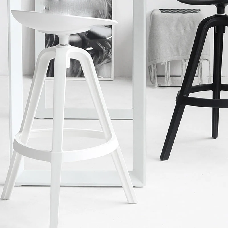 Sgabello da bar e bancone moderno per interni Sgabello da pranzo con poggiapiedi plastica con schienale basso Clearhalo