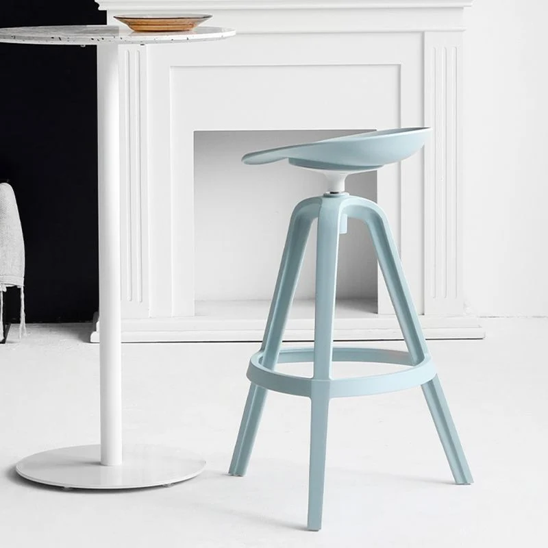 Sgabello da bar e bancone moderno per interni Sgabello da pranzo con poggiapiedi plastica con schienale basso Clearhalo