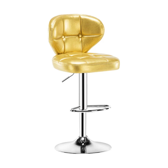 Sgabello da bar e bancone moderno regolabile Sgabello pelle con schienale basso e base su piedistallo Clearhalo