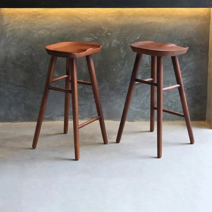 Sgabello da bar e bancone moderno rettangolare Sgabello legno con 4 gambe Clearhalo