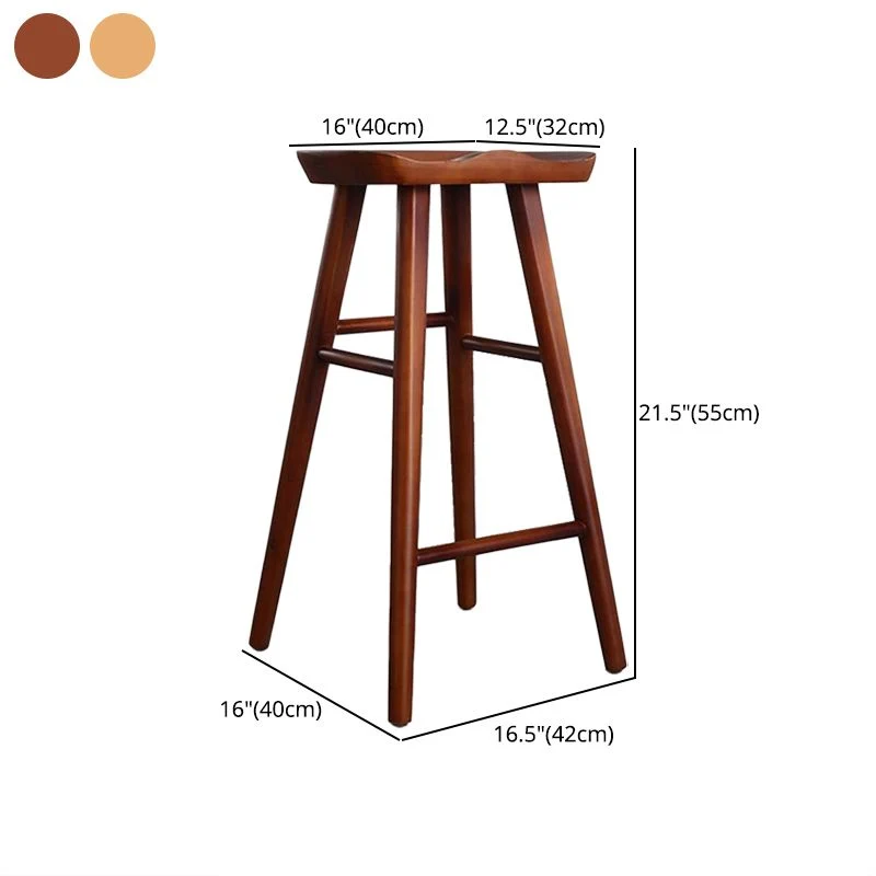 Sgabello da bar e bancone moderno rettangolare Sgabello legno con 4 gambe Clearhalo