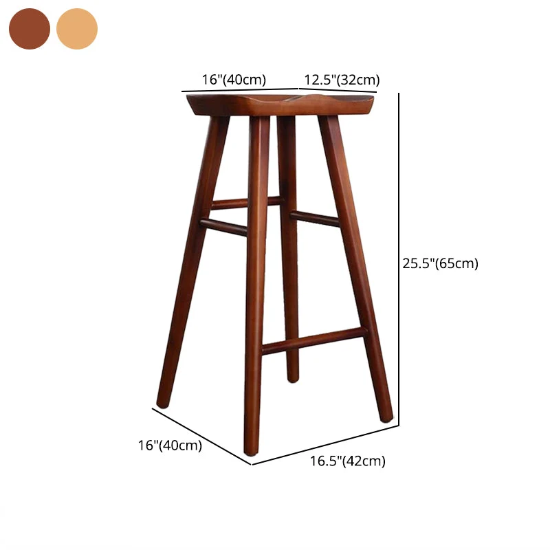 Sgabello da bar e bancone moderno rettangolare Sgabello legno con 4 gambe Clearhalo