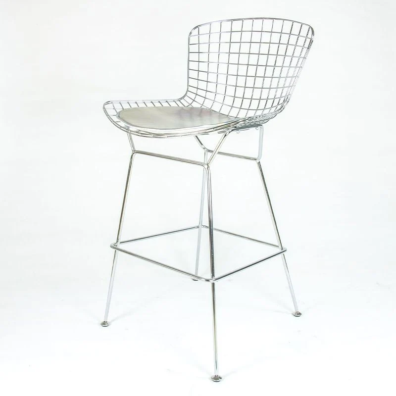 Sgabello da bar e bancone moderno rettangolare Sgabello metallo con 4 gambe Clearhalo