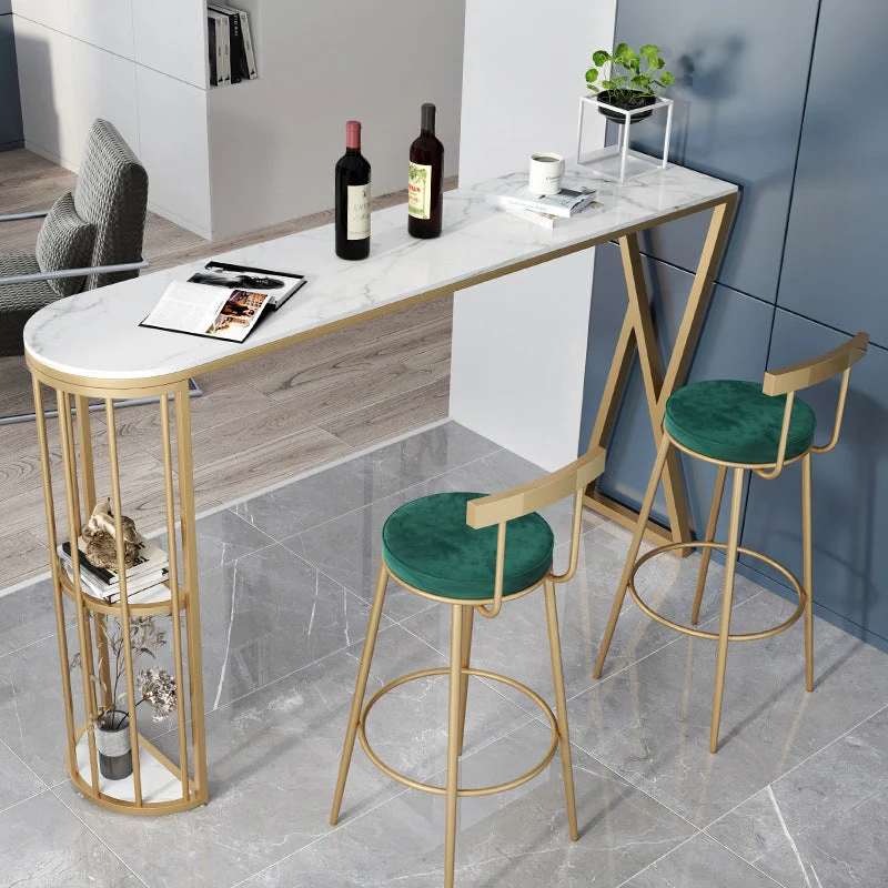 Sgabello da bar e bancone moderno rotondo Sgabello metallo con 4 gambe dorate Clearhalo